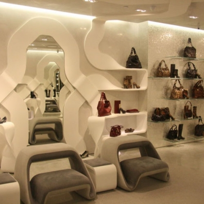 Освещение магазина ShoesShine на Медиссон Авеню, Нью-Йорк